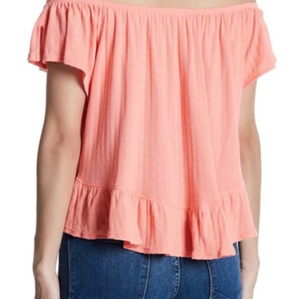Free People Orange Julep Button Up Tee - Picture 2 of 11